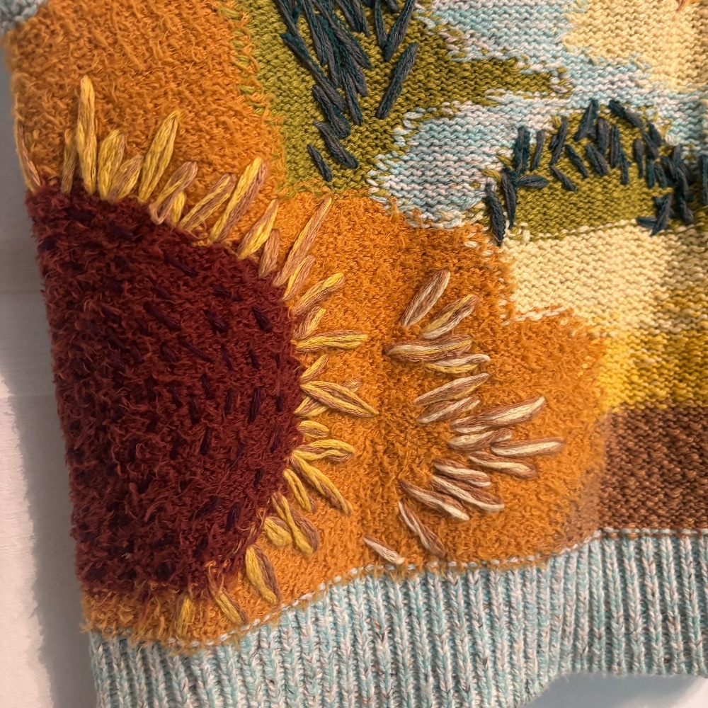 Anthropologie Pilcro Crewneck Sunflower Sweater Vest - Picture 3 of 6